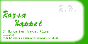 rozsa wappel business card